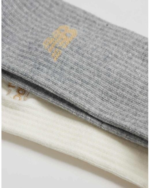 New Balance White Embroidery Graphic Midcrew Socks for men