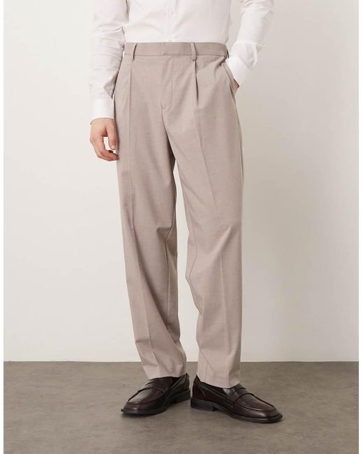 ASOS Gray Smart Relaxed Tapered Pants for men