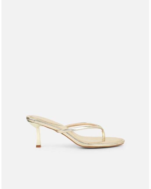SIMMI Natural Tramonto Toe Post Heeled Mules