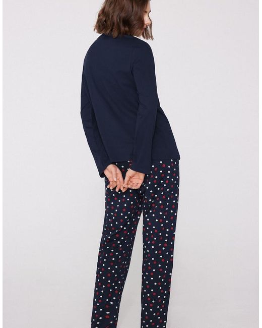 Tezenis Blue Ladybug Print Cotton Long Pyjamas