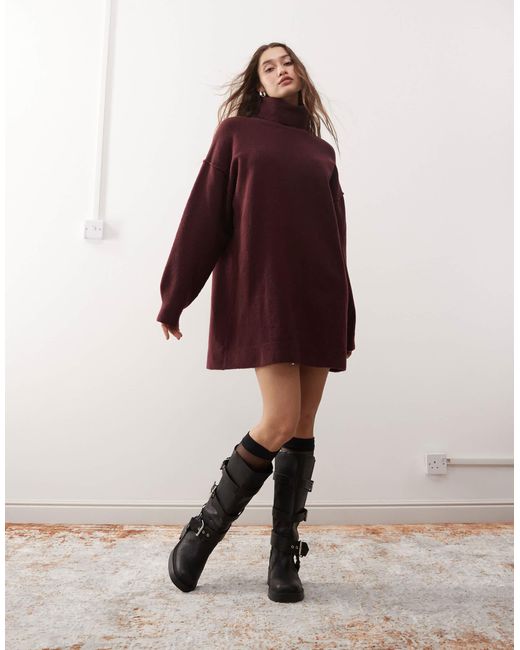 Exclusivité asos - - annie - robe pull courte en maille Weekday en coloris Brown