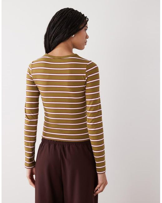 Miss Selfridge Multicolor Stripe Long Sleeve Top