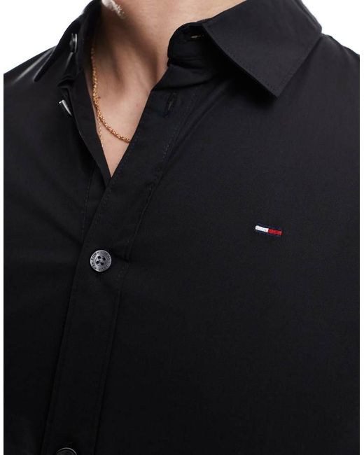 Tommy Hilfiger Black Slim Fit Stretch Shirt for men