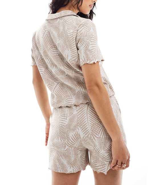 Object White Textured Shorts With Lettuce Edge Co-ord