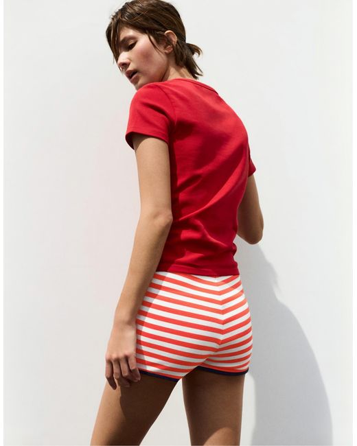 Short côtelé à rayures Pull&Bear en coloris Red