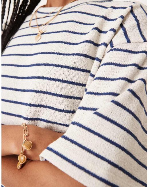 ASOS Oversized Gebreid T-Shirt in het White