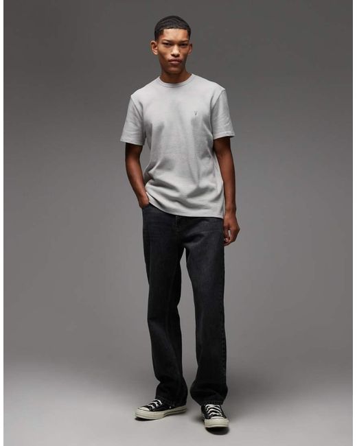 AllSaints Gray Ellis Crew Neck T-shirt for men