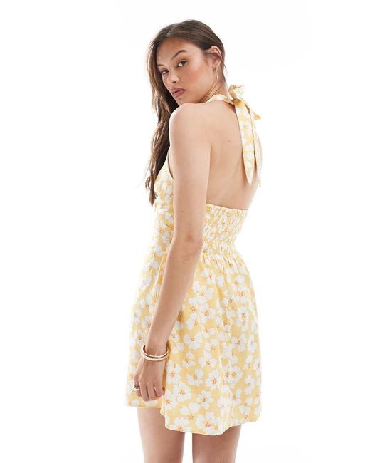 Billabong Natural Sunny Sometimes Halter Beach Mini Dress