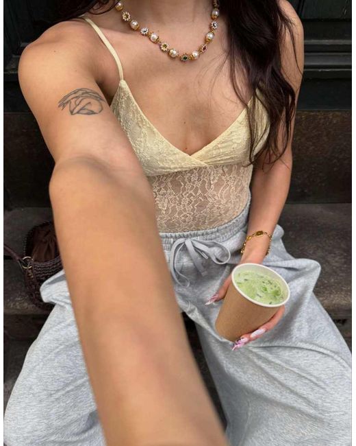 Bershka Black Lace Strappy Body