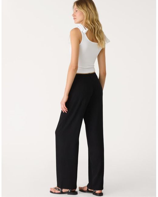 Stradivarius Broek Van Linnenmix Met Rechte Pijpen in het White