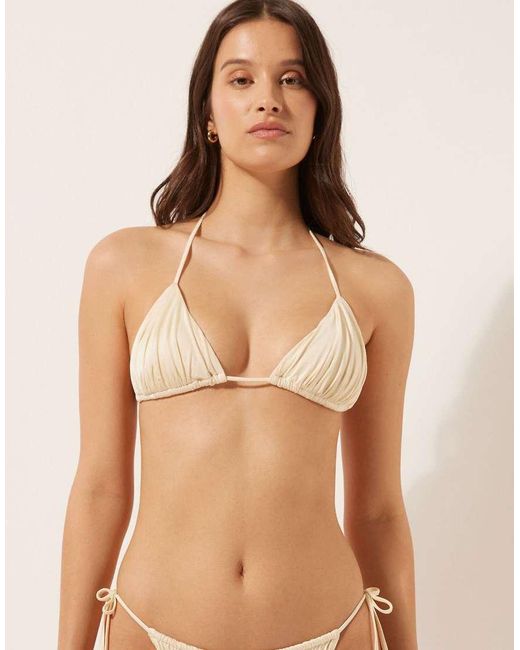 Calzedonia Natural Shiny Satin Triangle Bikini Top