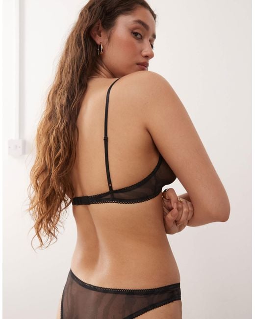 Monki Multicolor Mix And Match Soft Mesh Triangle Bra