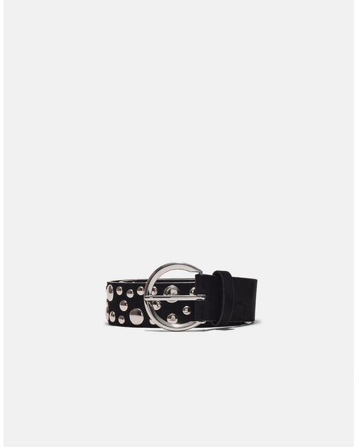 Stradivarius White Belt With Multi Irregular Studs