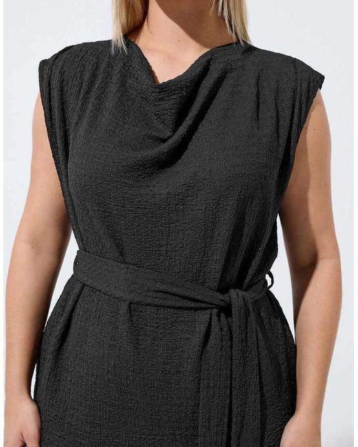 Yours Clothing Black Textured Sleeveless Top