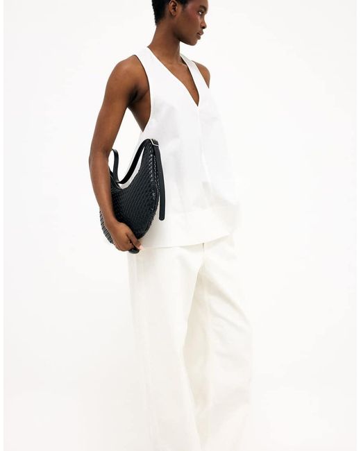 NA-KD White Flowy Back Detail Top