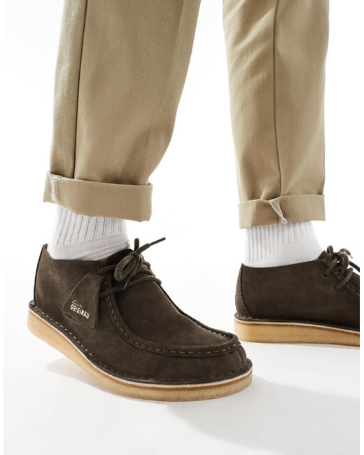 Clarks – desert nomads – schuhe aus wildleder in Natural für Herren