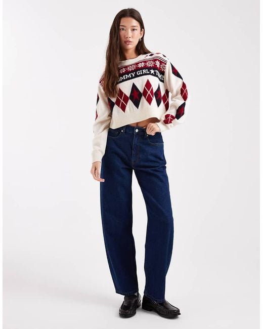 Tommy Hilfiger Red Tommy Girl Fair Isle Jumper