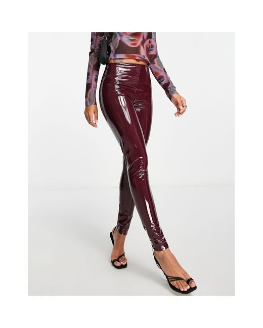 Commando Red Faux Leather Patent Perfect Control Co-ord legging