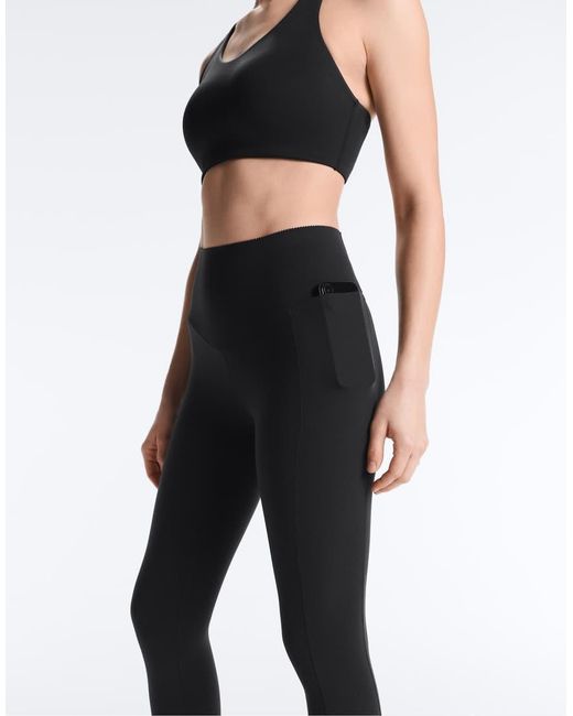 Oysho Black Compressive Pocket High-Rise 65Cm Ankle-Length Leggings