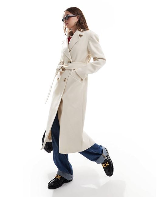 Miss Selfridge Blue Belted Wrap Formal Coat