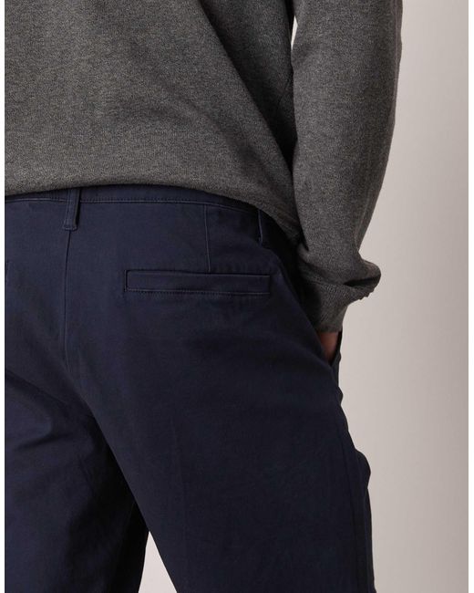 ASOS Blue Slim Regular Length Chino Shorts for men