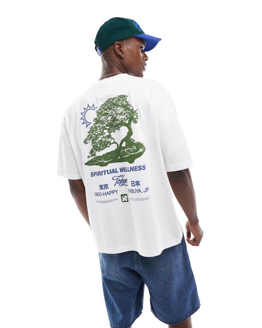 ASOS White Oversized T-shirt With Souvenir Graphic for men