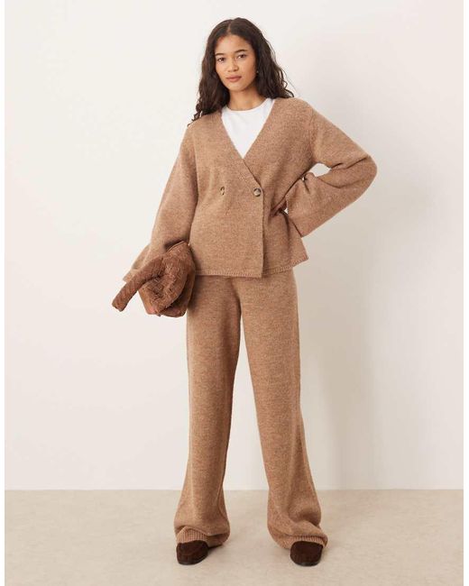 Y.A.S Brown Long Sleeve Knitted Cardigan Co-ord