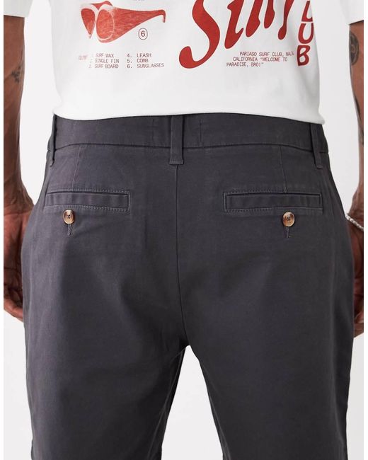ASOS White Mid Length Skinny Fit Chino Shorts for men