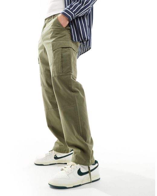 Jack & Jones Green Wide Fit Cargo Trouser for men