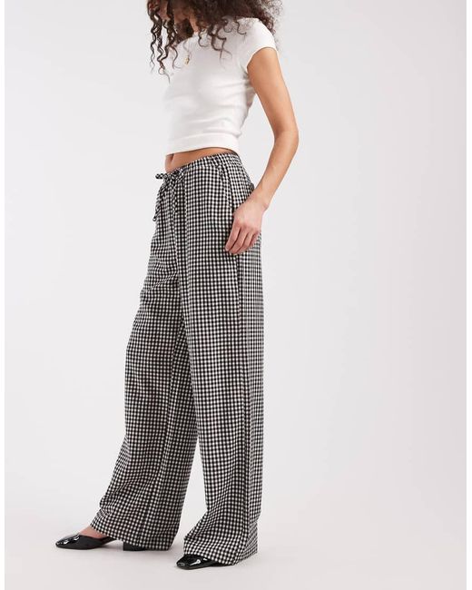 Threadbare Gray Gingham Pull On Trouser