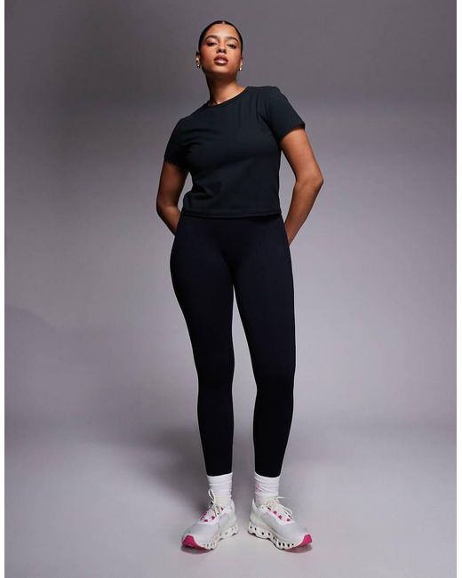 4505 Blue Curve Seamless Baby Rib High Waist Gym leggings