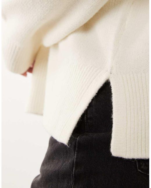 ASOS White Asos Design Curve Boxy Jumper With Side Split Detail