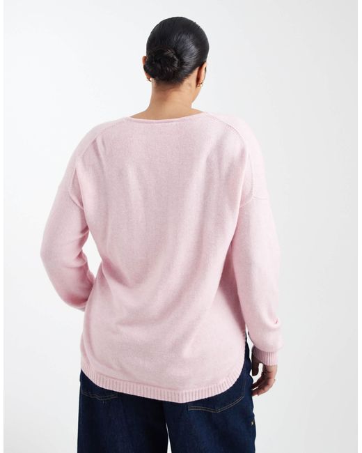 ONLY Pink V-neck Jumper