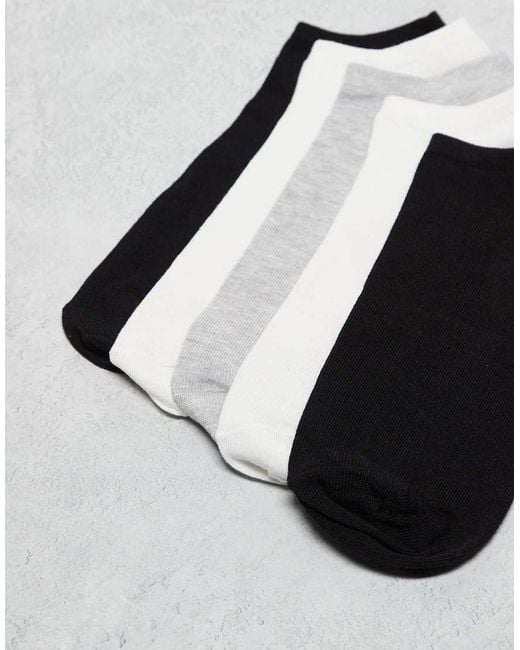 Pack De 5 Pares De Calcetines Deportivos De Varios Colores De -Negro ASOS de hombre de color White