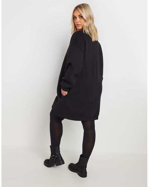 Yours Clothing Black Sweatshirt Dress