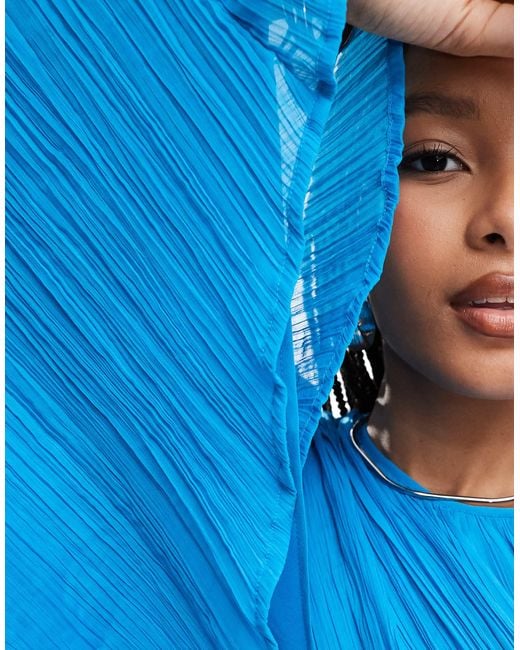 Modest robe longue cache c ur a manches oversize aigue marine ASOS en coloris Bleu Lyst