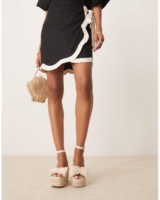 ASOS Natural Tabitha Bow Detail Wedges