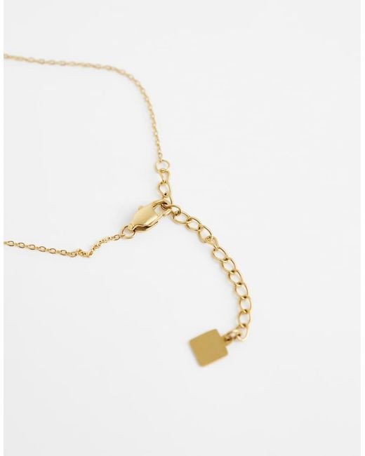 ASOS White Stainless Steel Necklace With Faux Pearl Pendant