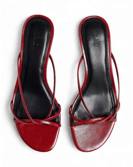 NA-KD Red Strappy Kitten Heels