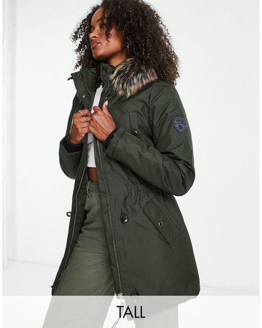 ONLY Faux Fur Hooded Parka Coat in Green | Lyst Canada
