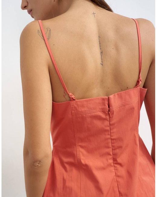 TOPSHOP Gestructureerde Cami in het Red