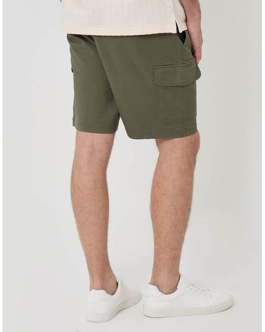 Threadbare Natural Regular Fit Textured Cargo Shorts for men