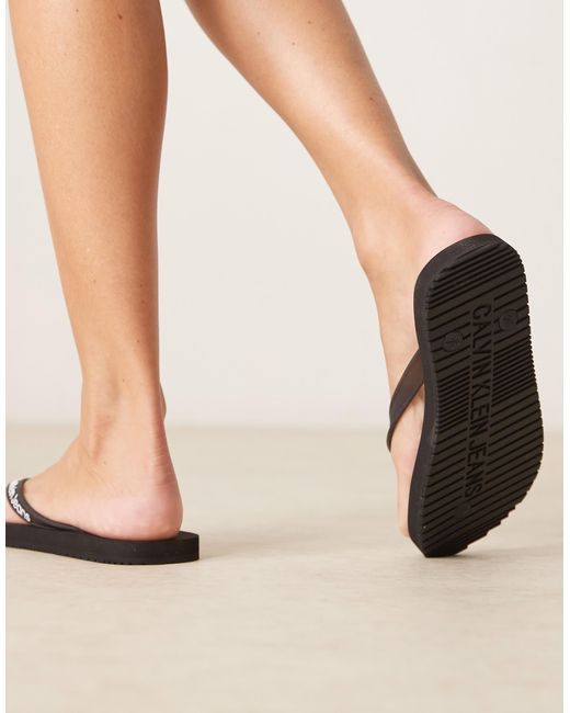 Calvin Klein Natural Logo Flip Flops