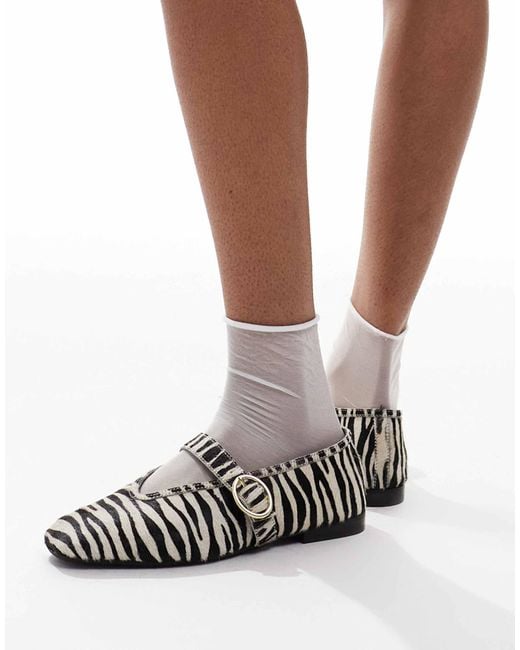 Schuh White Lavena Mary Jane Flat Shoes