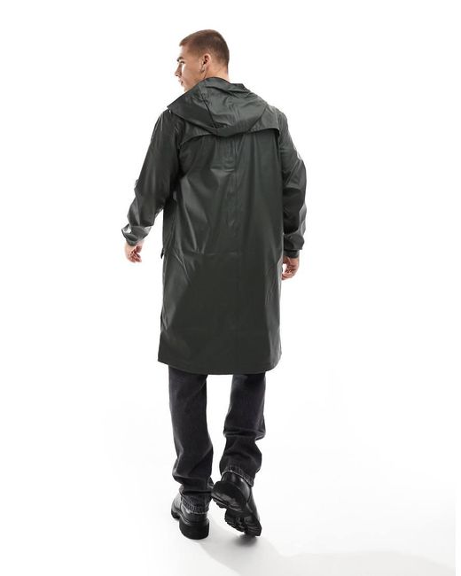 Jack & Jones Black Rubberized Raincoat for men