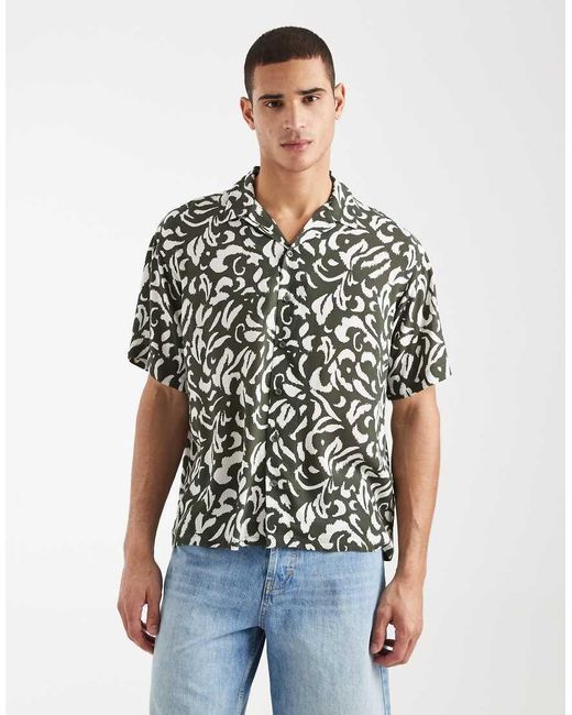 JJ Rebel White Short Sleeve Shirt With Floral Print for men