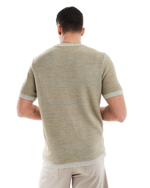 ASOS Gray Knitted Cable T-shirt for men