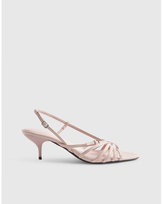 River Island Natural Caged Kitten Heel Sandals