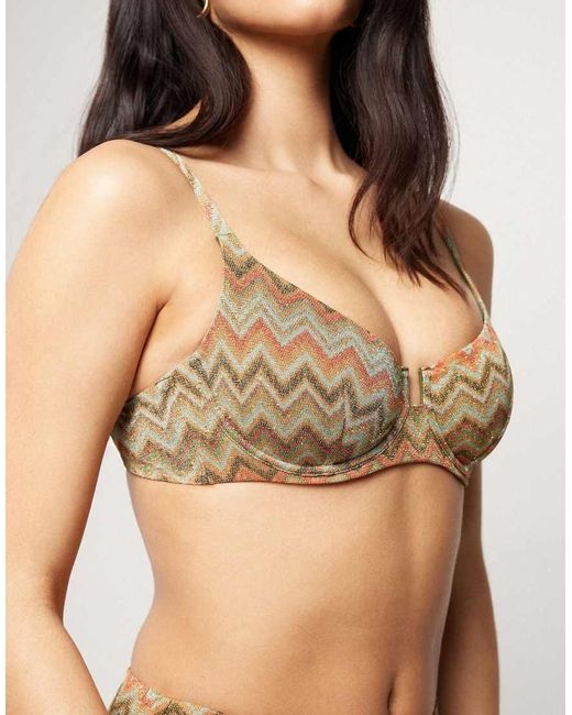 Tezenis Natural Luxury Chevron Balconette Bikini Top
