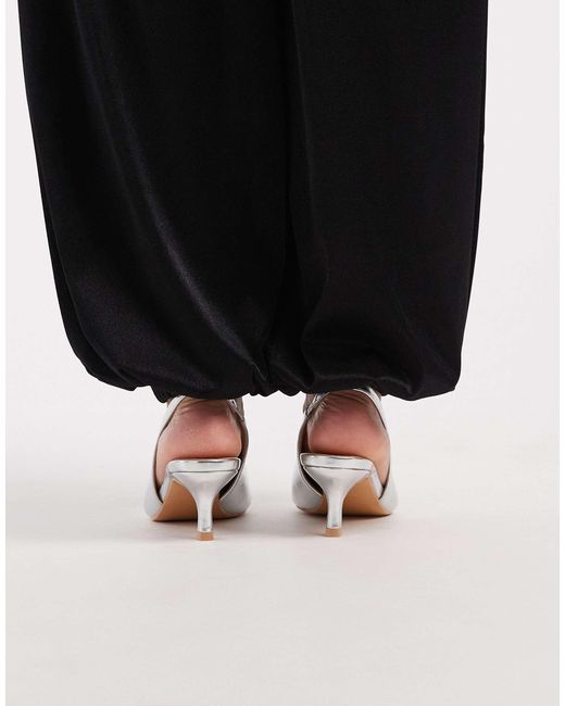 SEQWL Black Maybach Slingback Kitten Heels